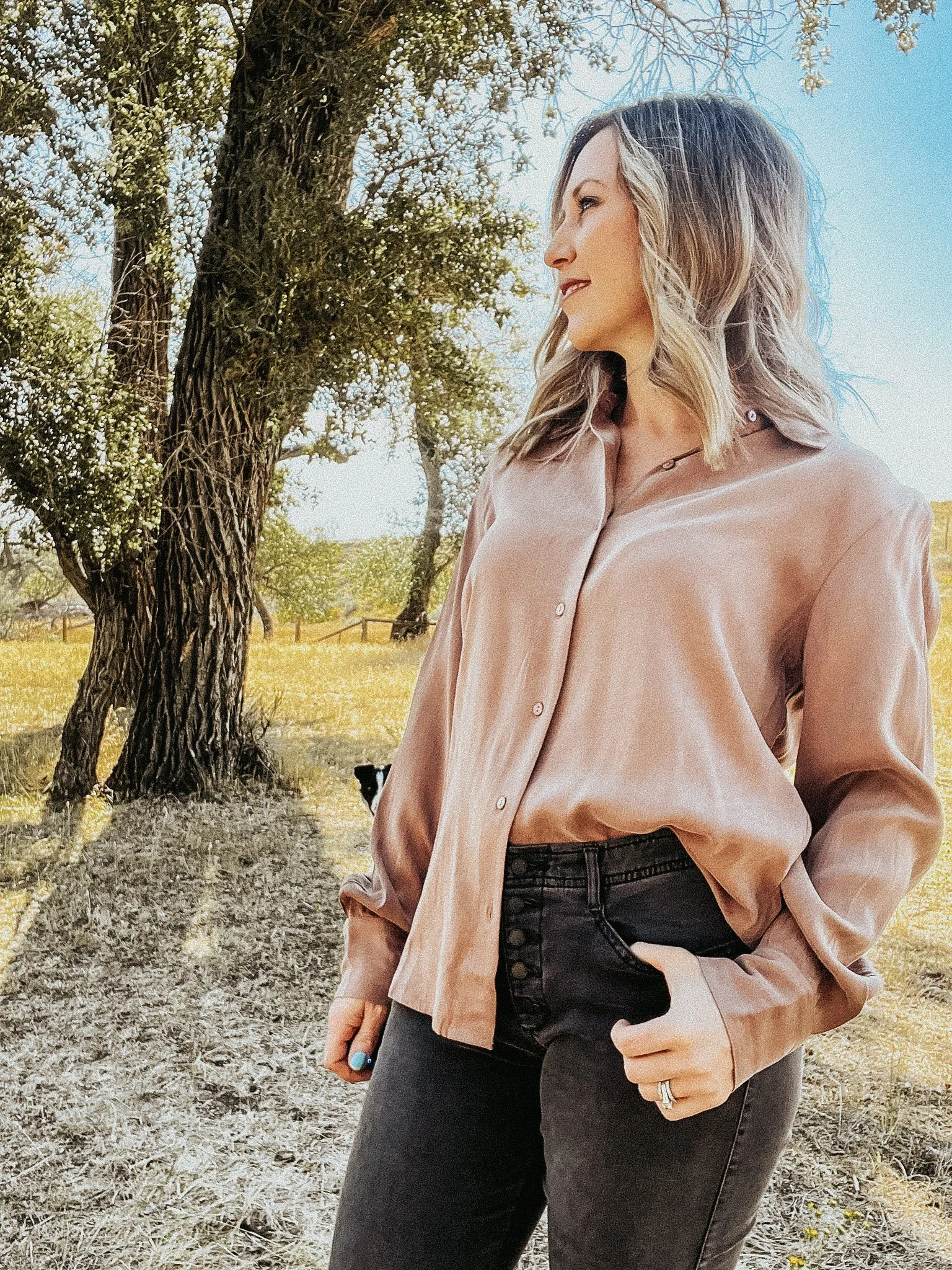 Birdie Suede Button Down