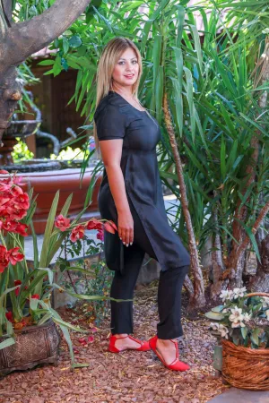 Black Chiffon Salwar Kameez Suit