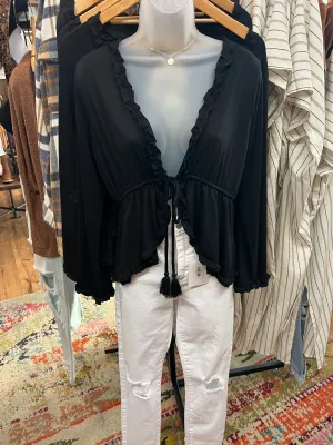 Black Front Tie Top