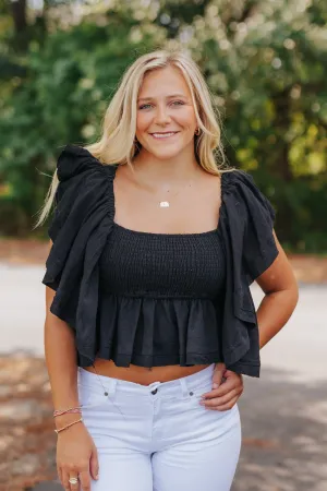 Black Reversible Crop Top