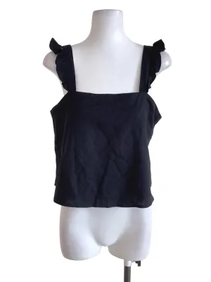 Black Ruffled Babydoll Top TTR