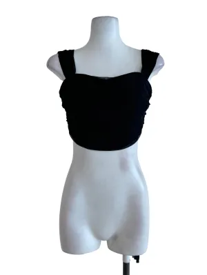 Black Ruffled Tube Top