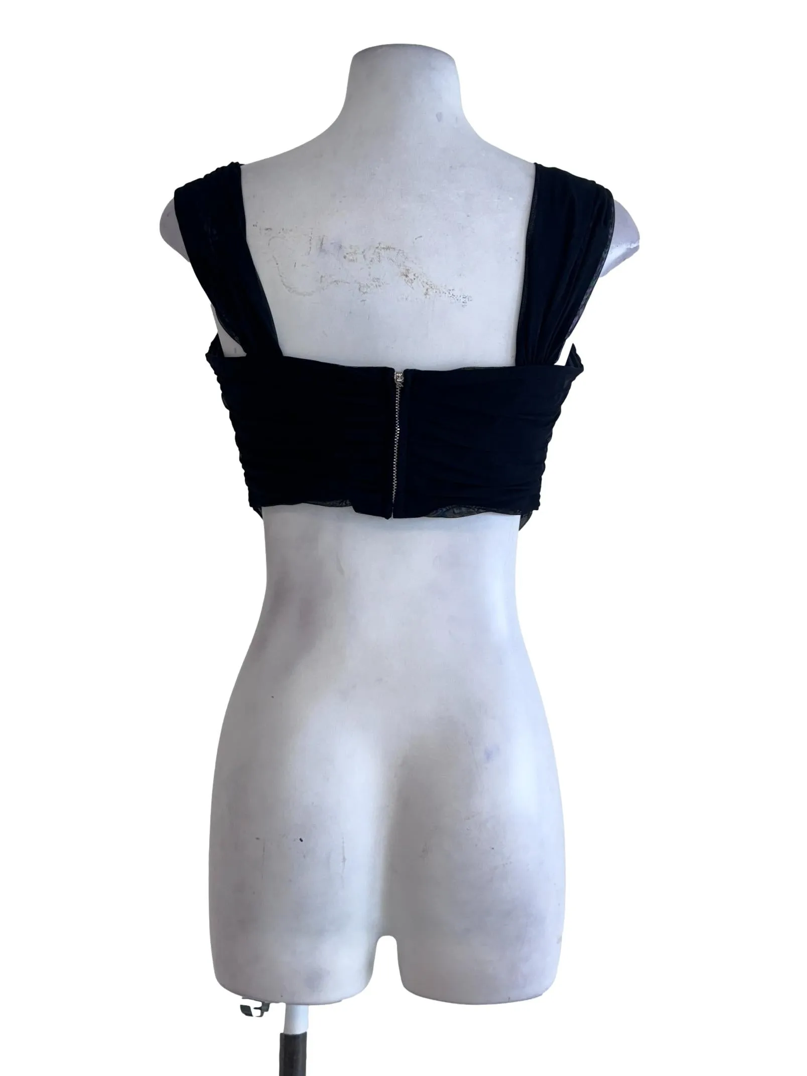 Black Ruffled Tube Top