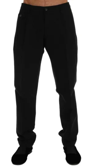 Black Striped Cotton Pants