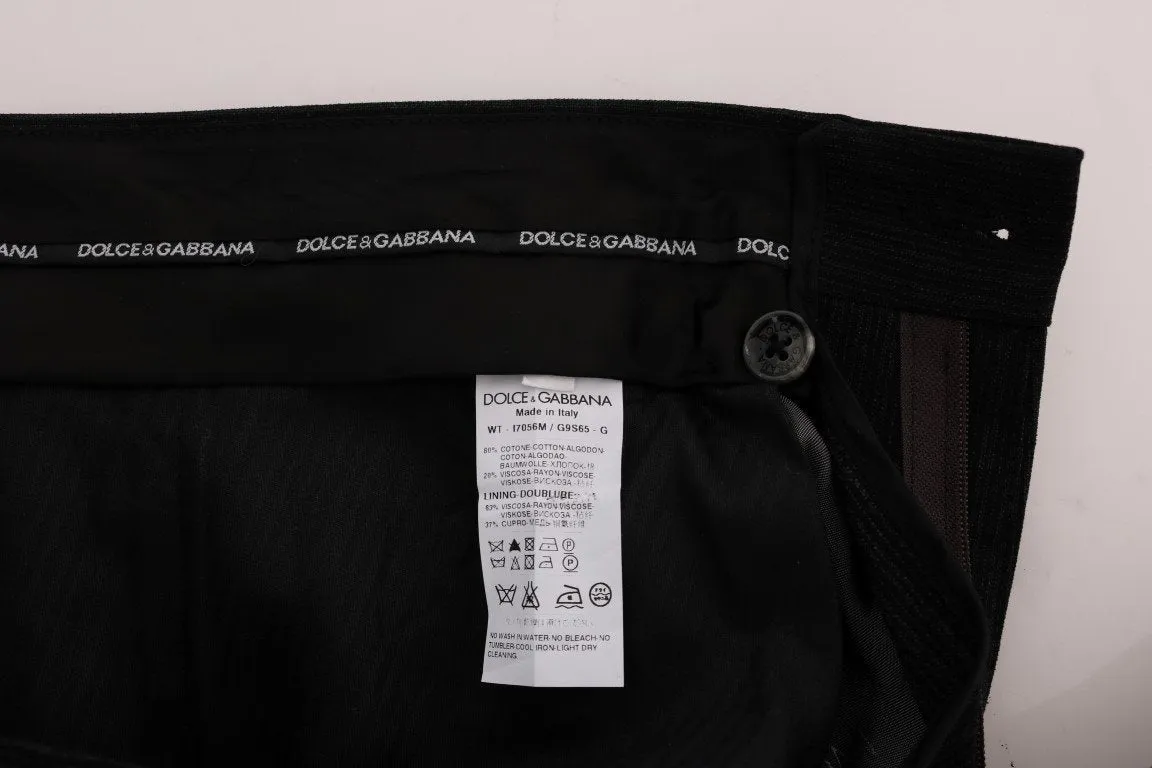 Black Striped Cotton Pants