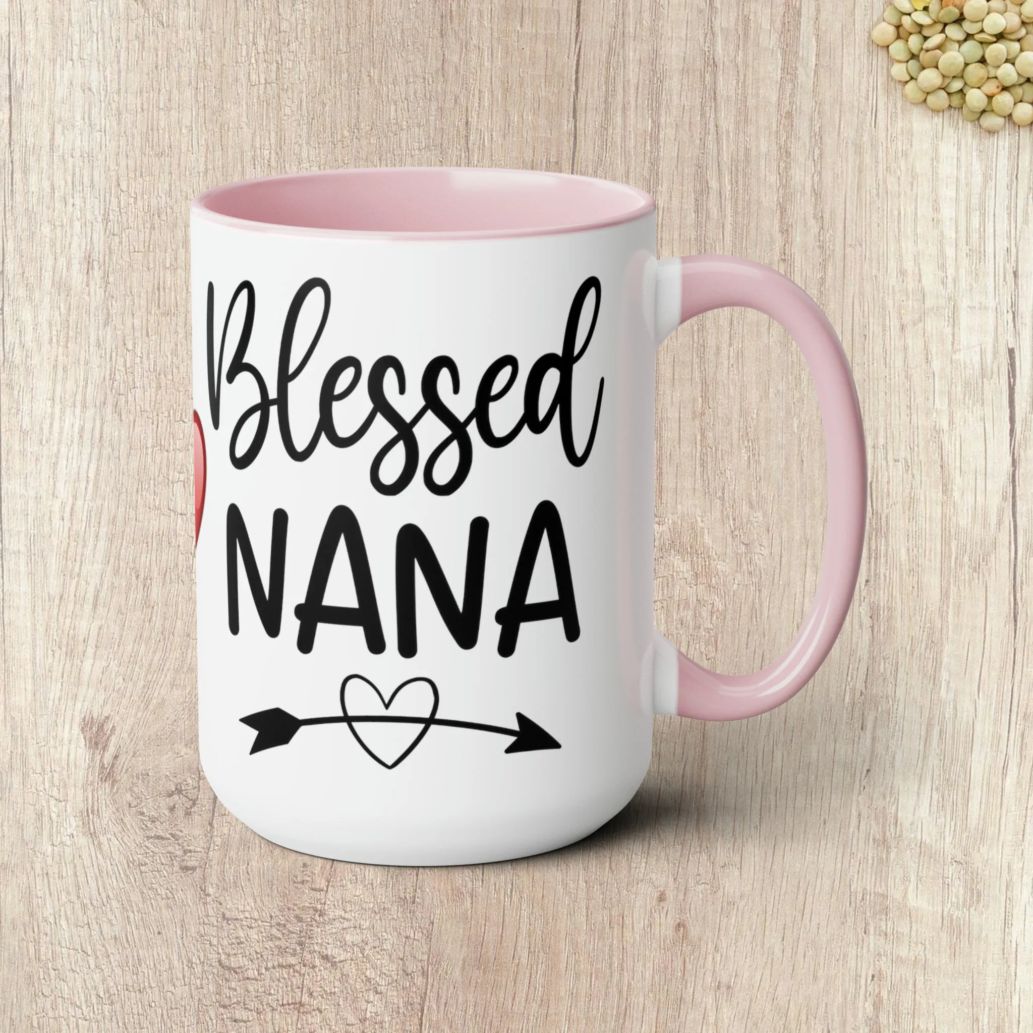 BLESSED NANA  - Two-Tone Coffee Mug - 15oz - 5 Color Options