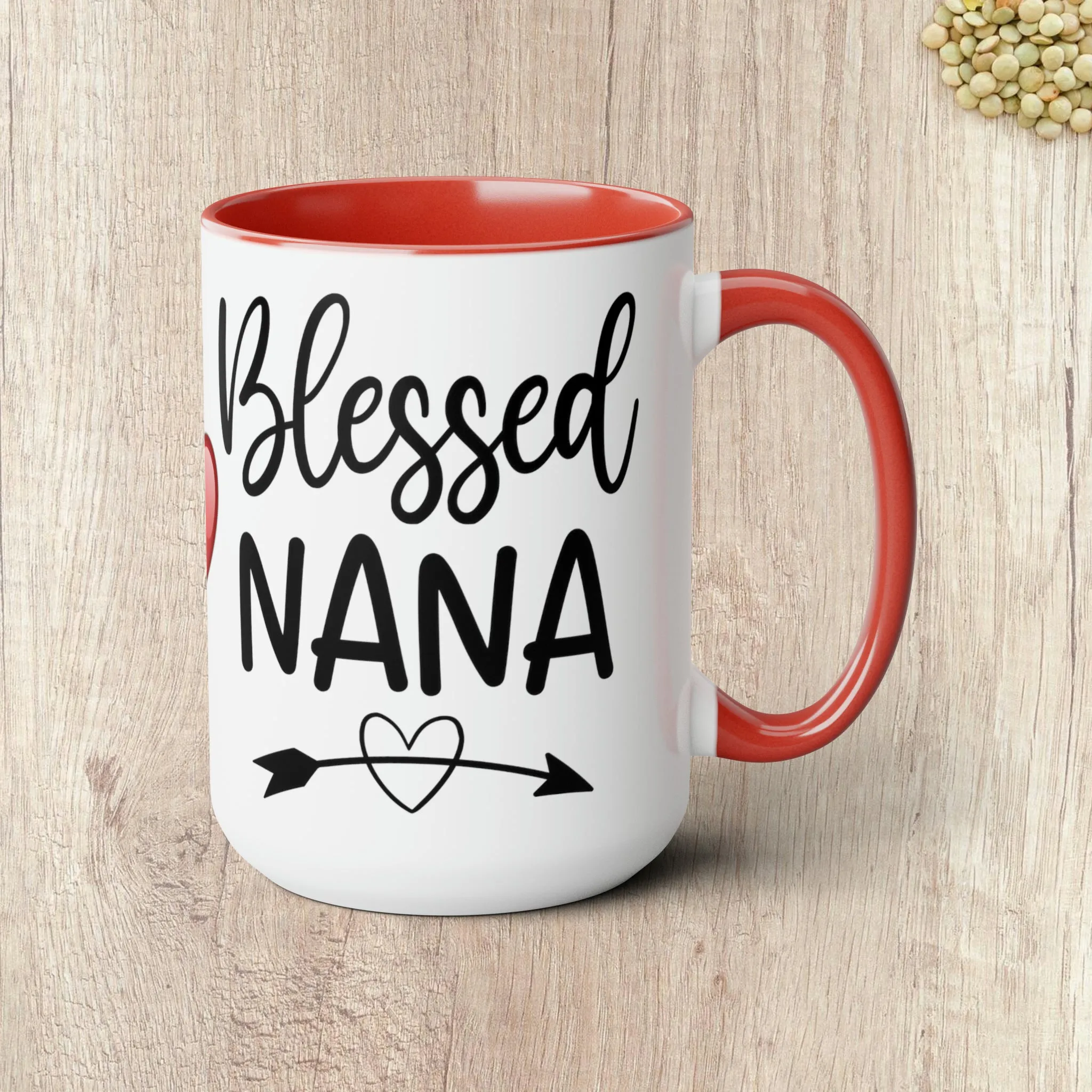 BLESSED NANA  - Two-Tone Coffee Mug - 15oz - 5 Color Options