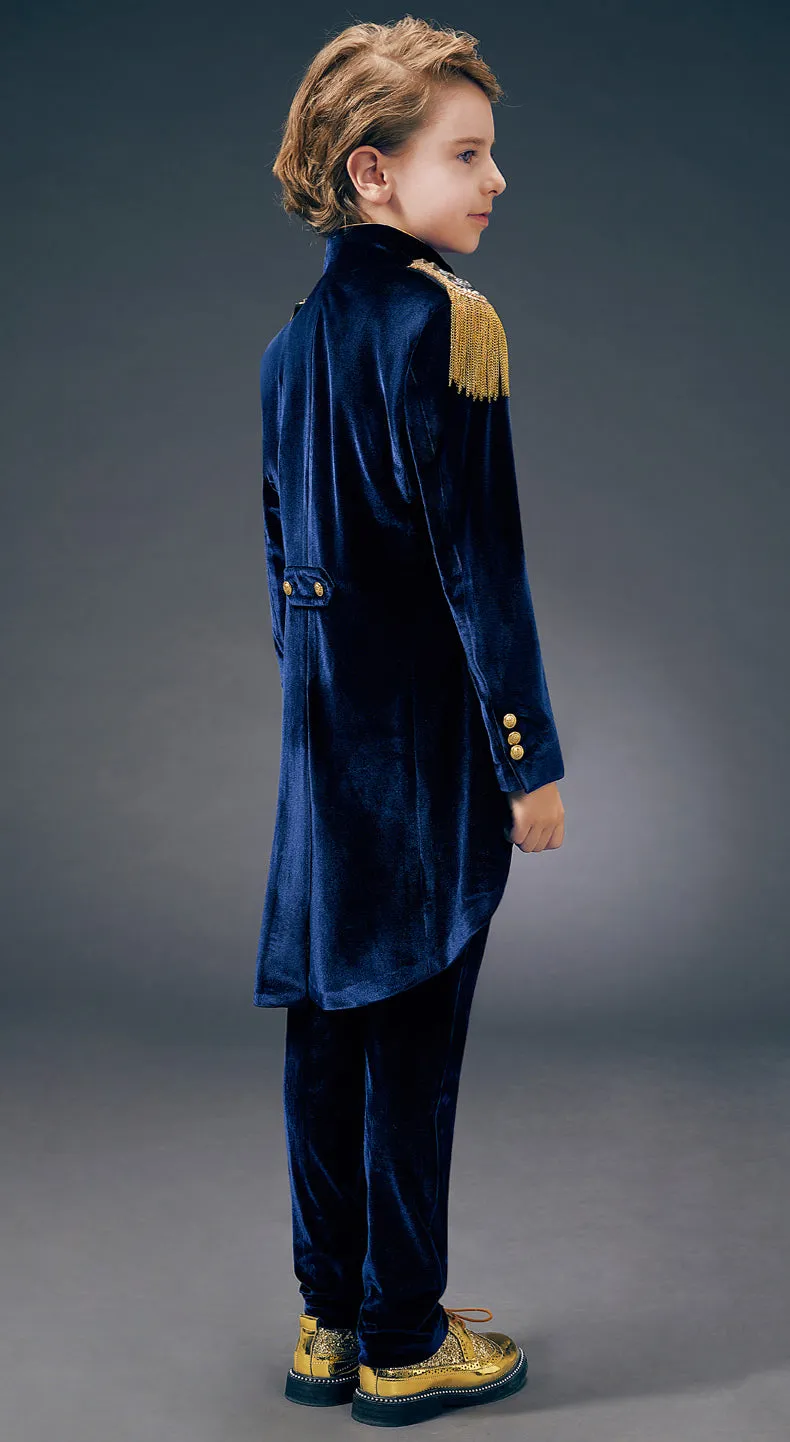 Blue British Velvet Tuxedo