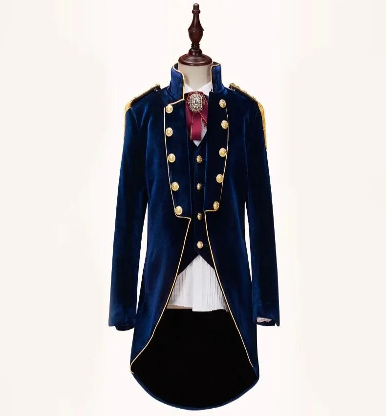 Blue British Velvet Tuxedo