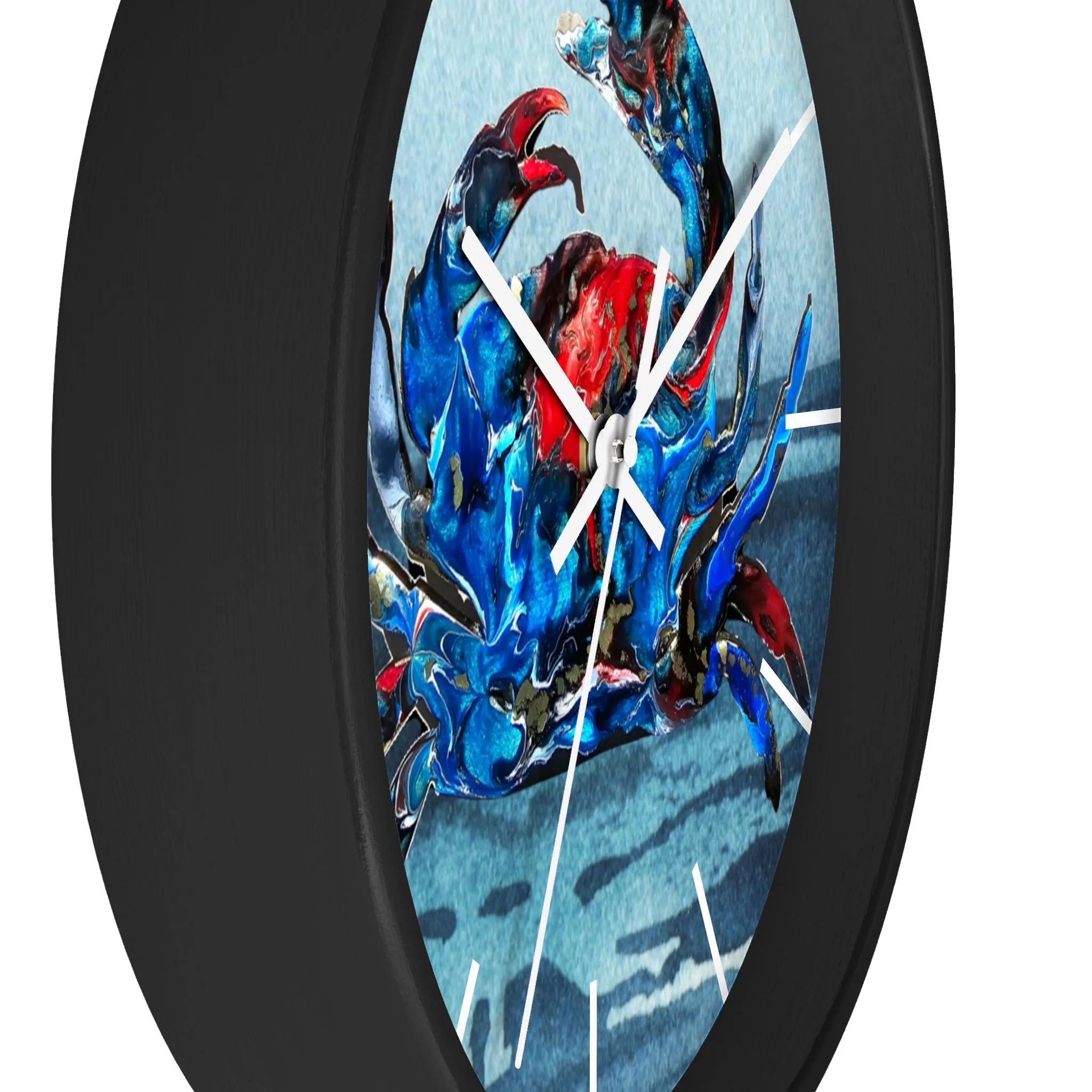 Blue Crab Coastal Printed Art Wall Clock