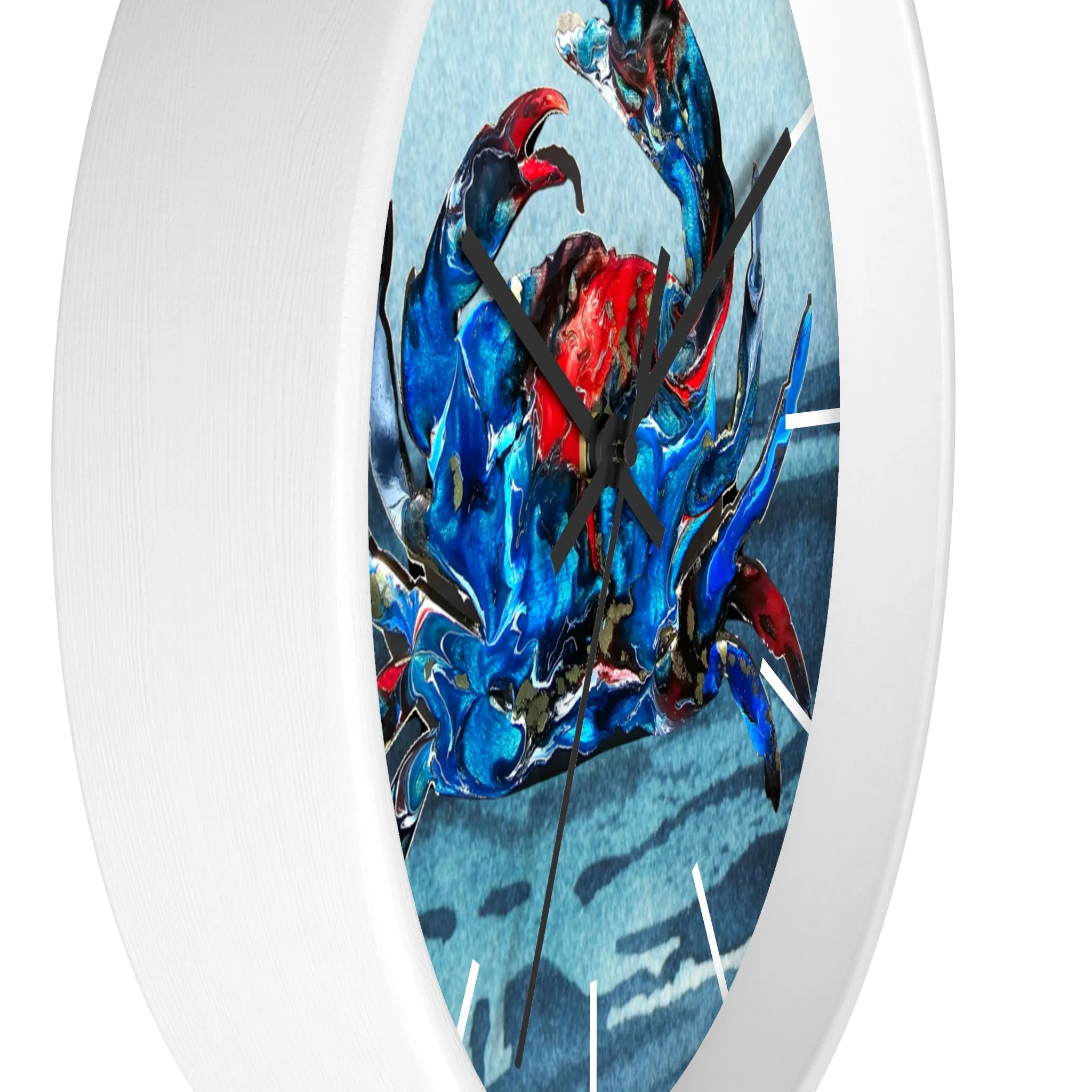 Blue Crab Coastal Printed Art Wall Clock
