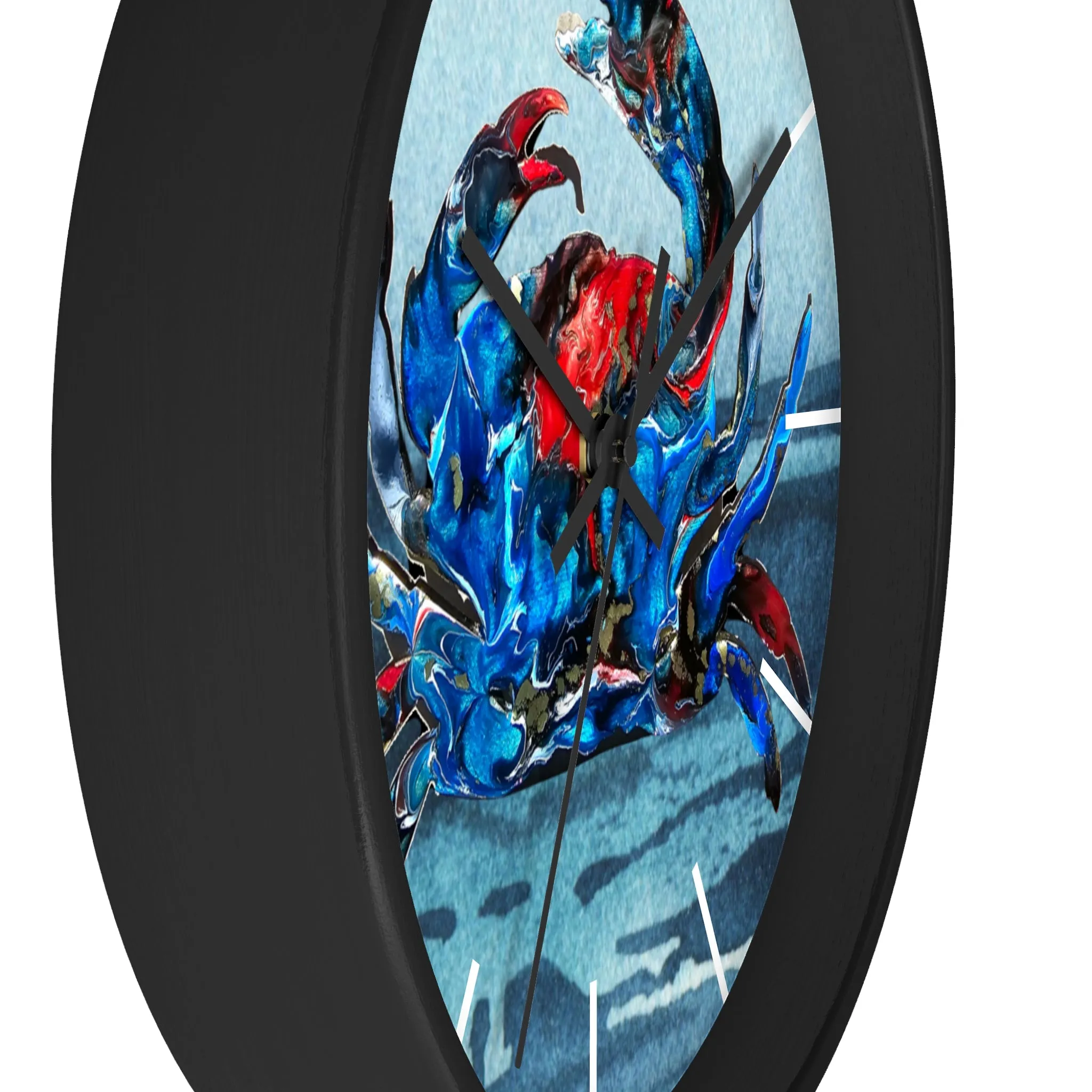 Blue Crab Coastal Printed Art Wall Clock