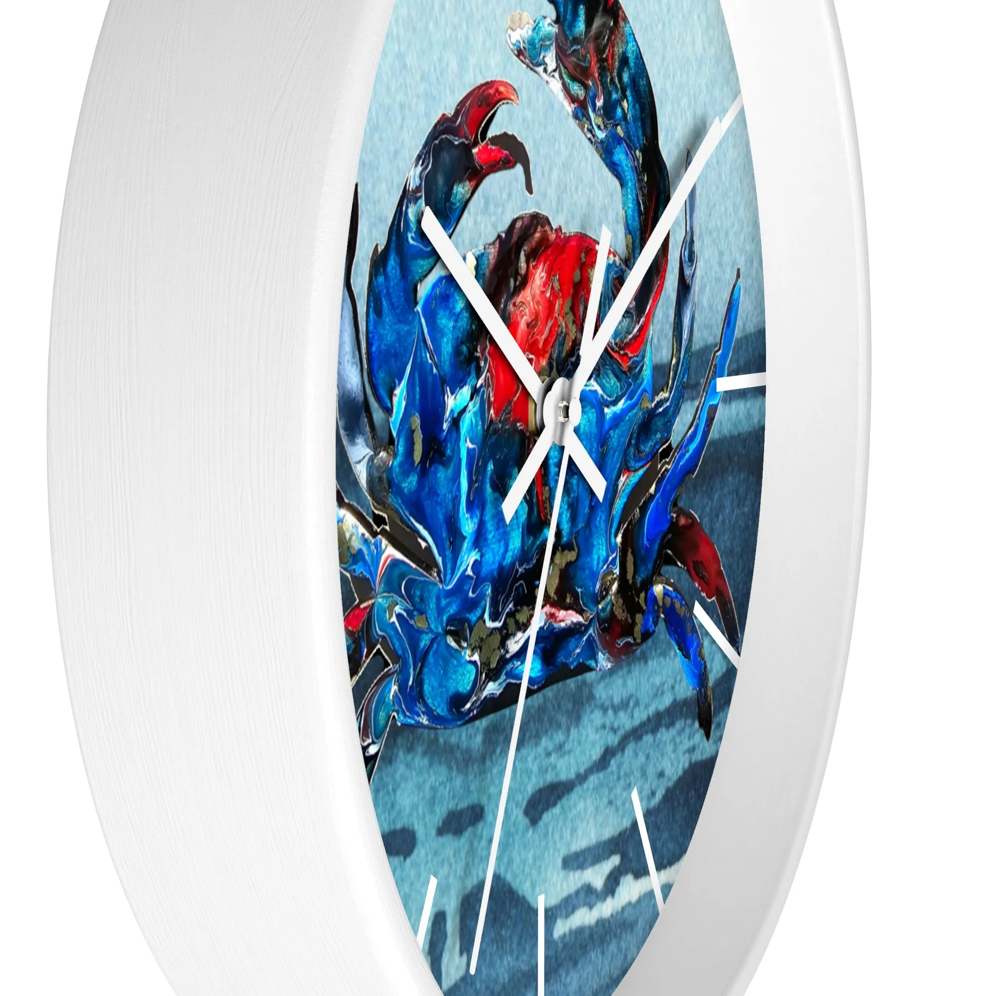 Blue Crab Coastal Printed Art Wall Clock