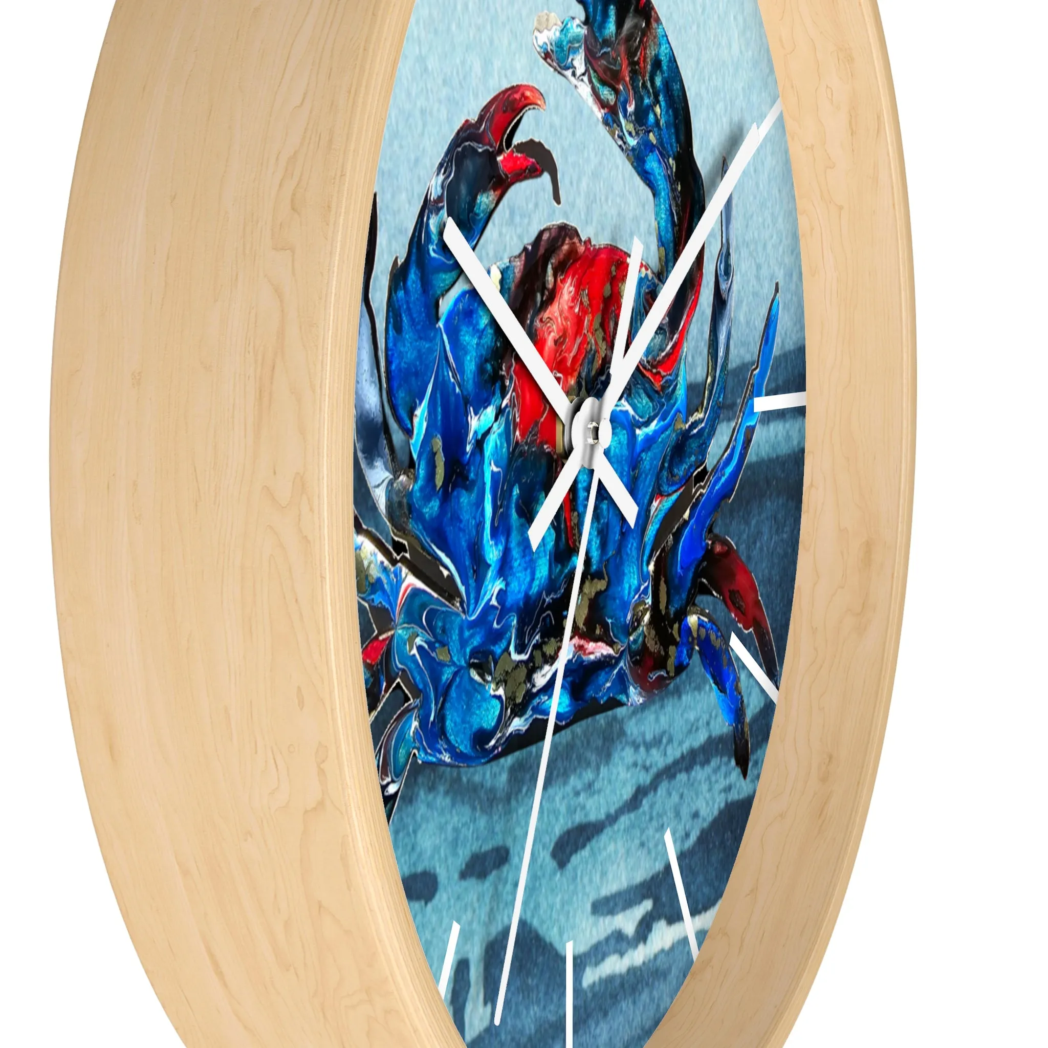 Blue Crab Coastal Printed Art Wall Clock