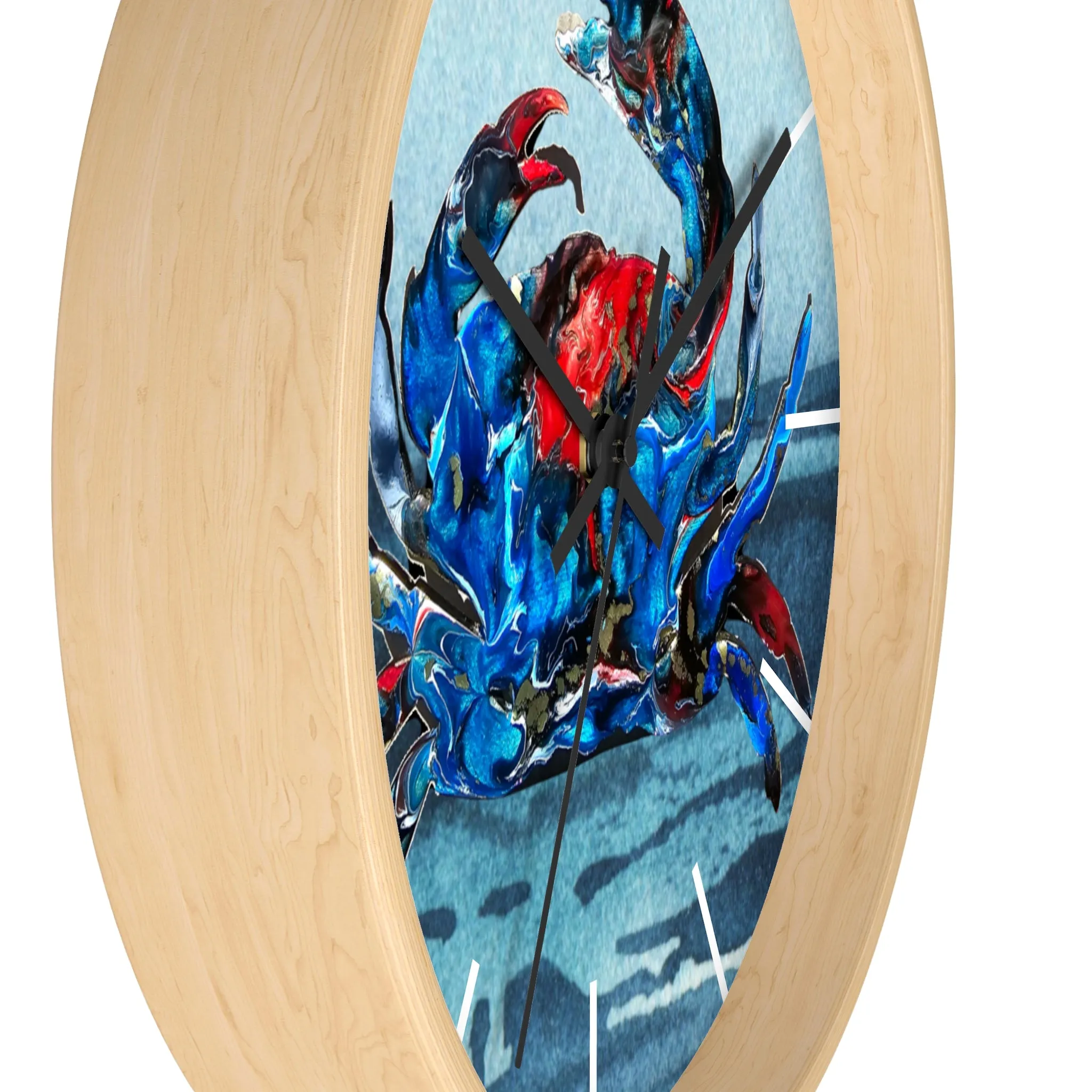 Blue Crab Coastal Printed Art Wall Clock
