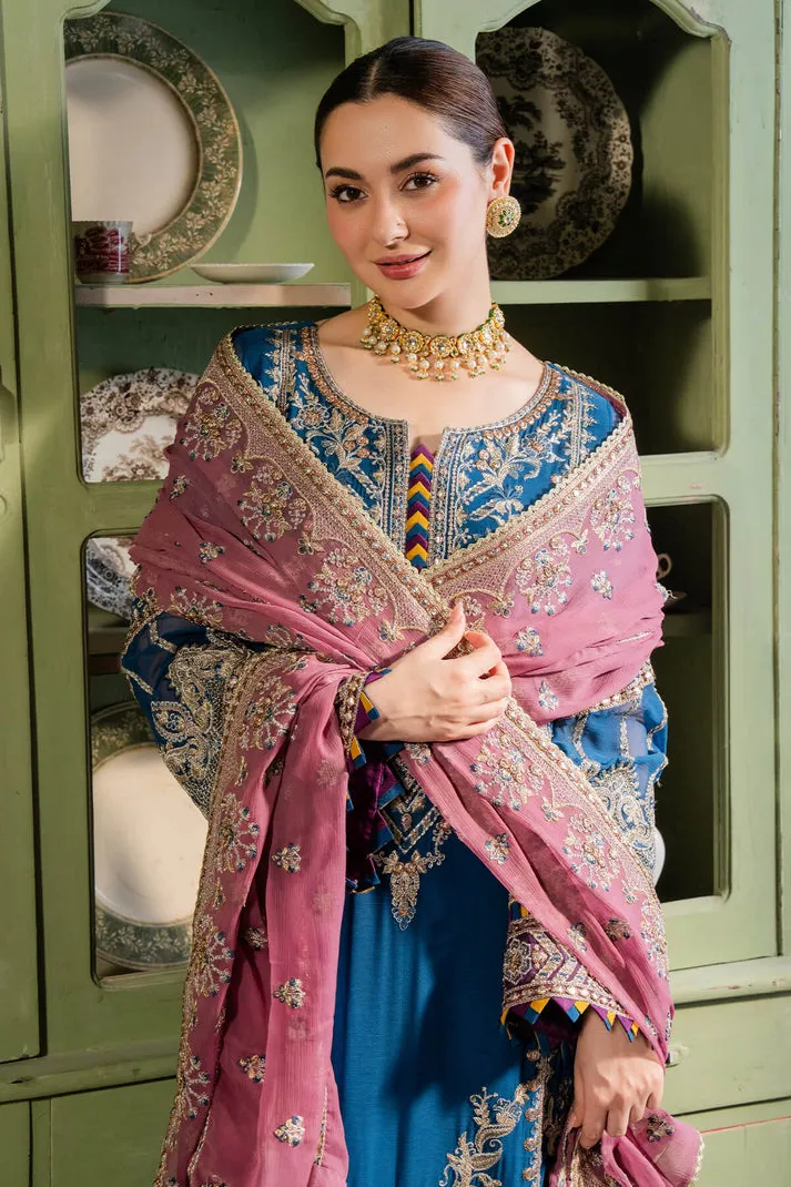 Blue Pakistani Salwar Kameez with Pink Contrast Dupatta Salwar Suit