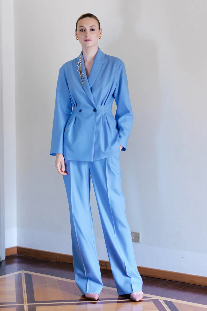 Blue Tailor Made Wool Suit