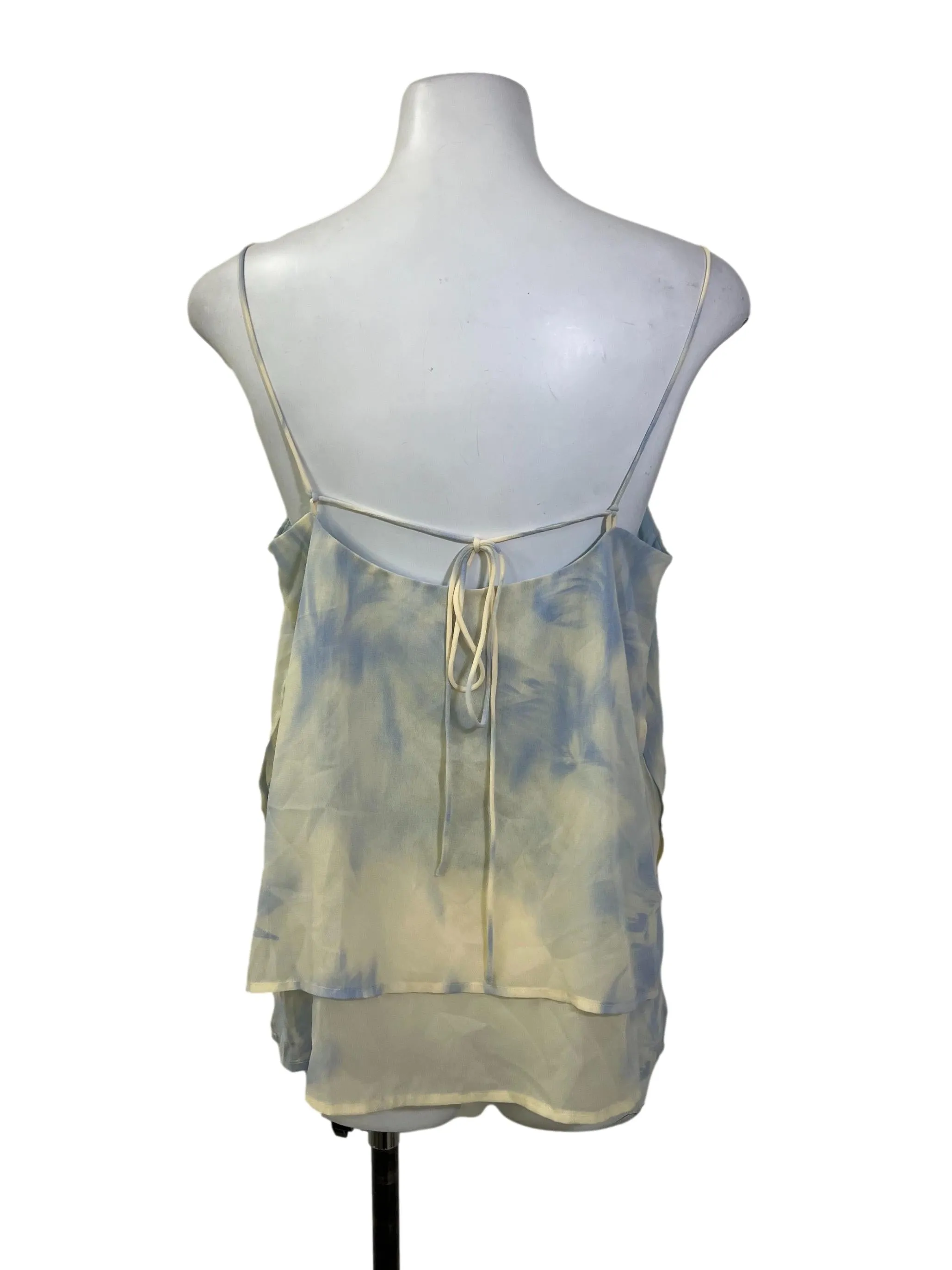 Blue Yellow Watercolour Printed Top