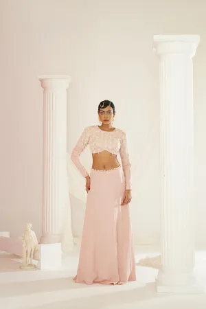 Blush Pink Embellished Lehenga, Blouse  And Dupatta