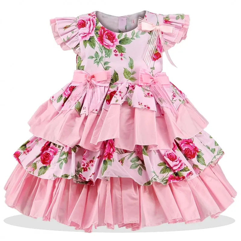 Boutique Rose Layered Dress with matching pants