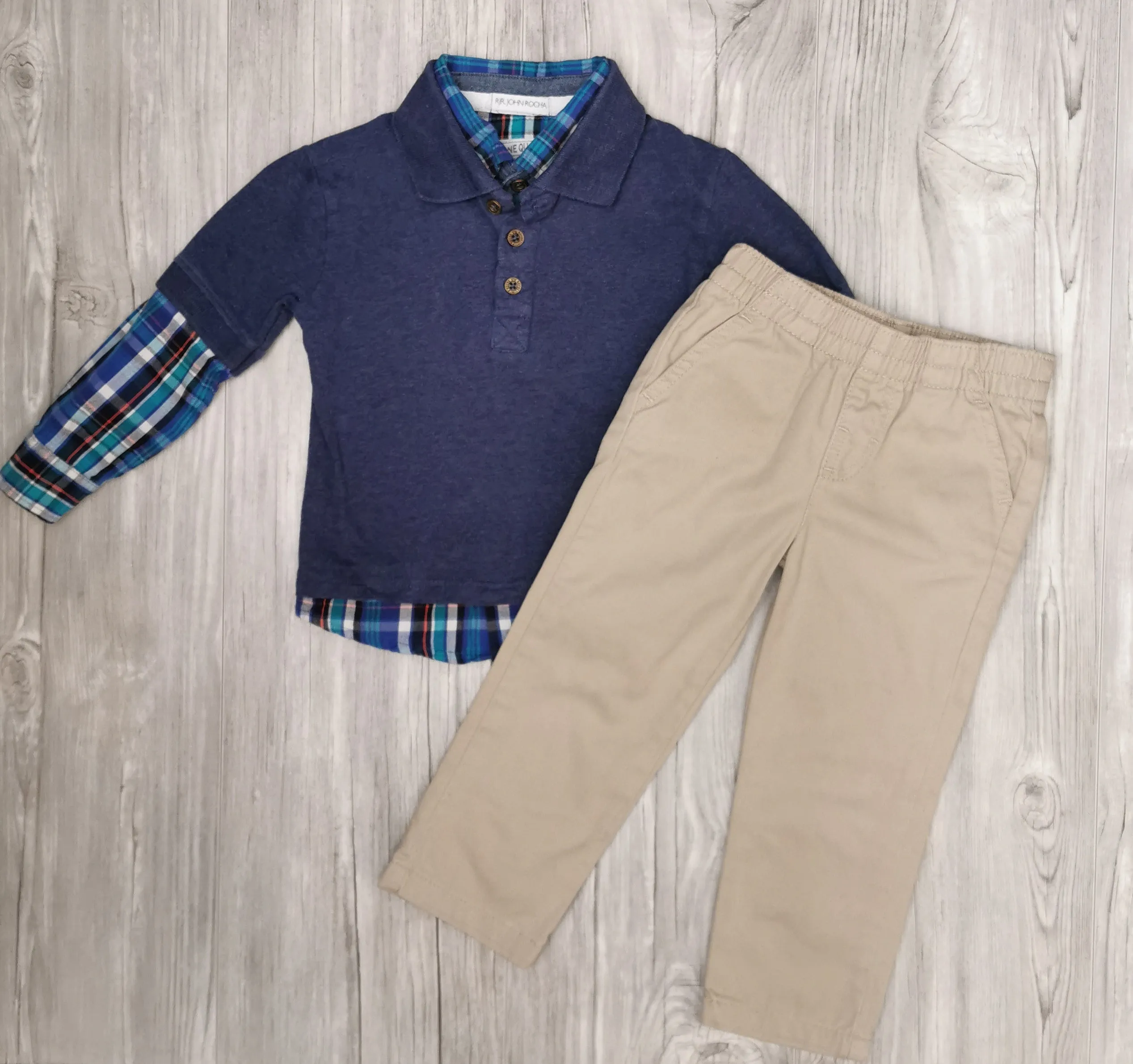 BOY SIZE 2/3 YEARS - RJR JOHN ROCHA / OKIE DOKIE, 2 Piece Mix N Match Outfit EUC B23