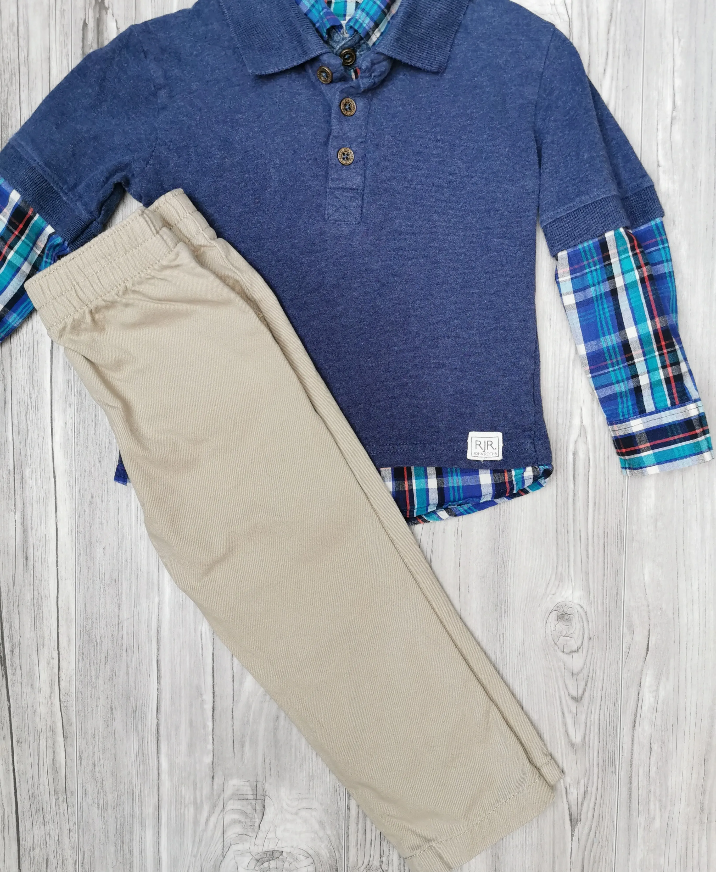 BOY SIZE 2/3 YEARS - RJR JOHN ROCHA / OKIE DOKIE, 2 Piece Mix N Match Outfit EUC B23