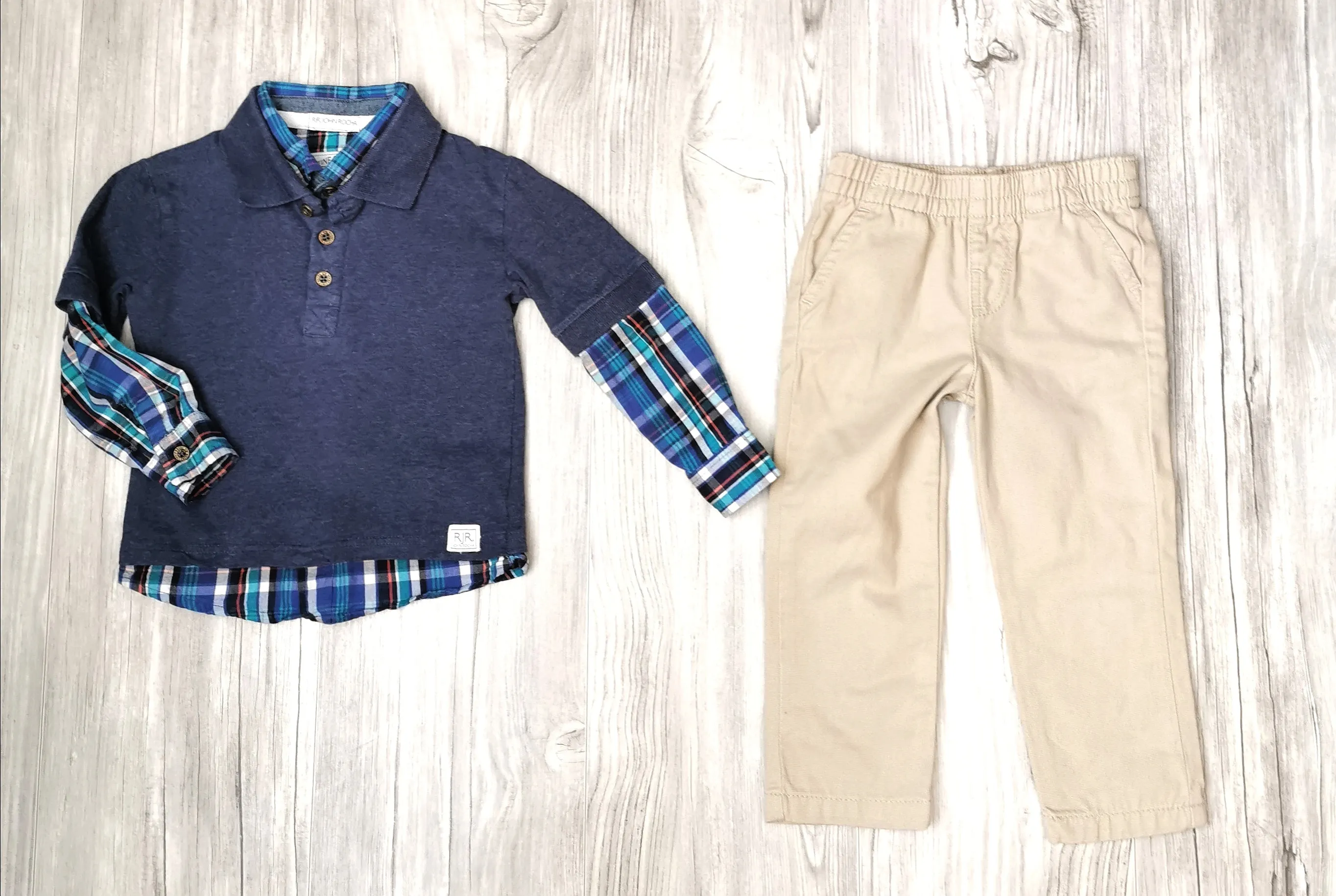 BOY SIZE 2/3 YEARS - RJR JOHN ROCHA / OKIE DOKIE, 2 Piece Mix N Match Outfit EUC B23