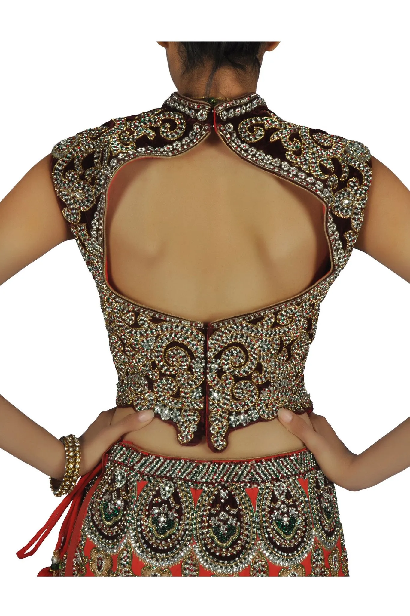 Brick orange color Bridal Lehenga/Chaniya Choli