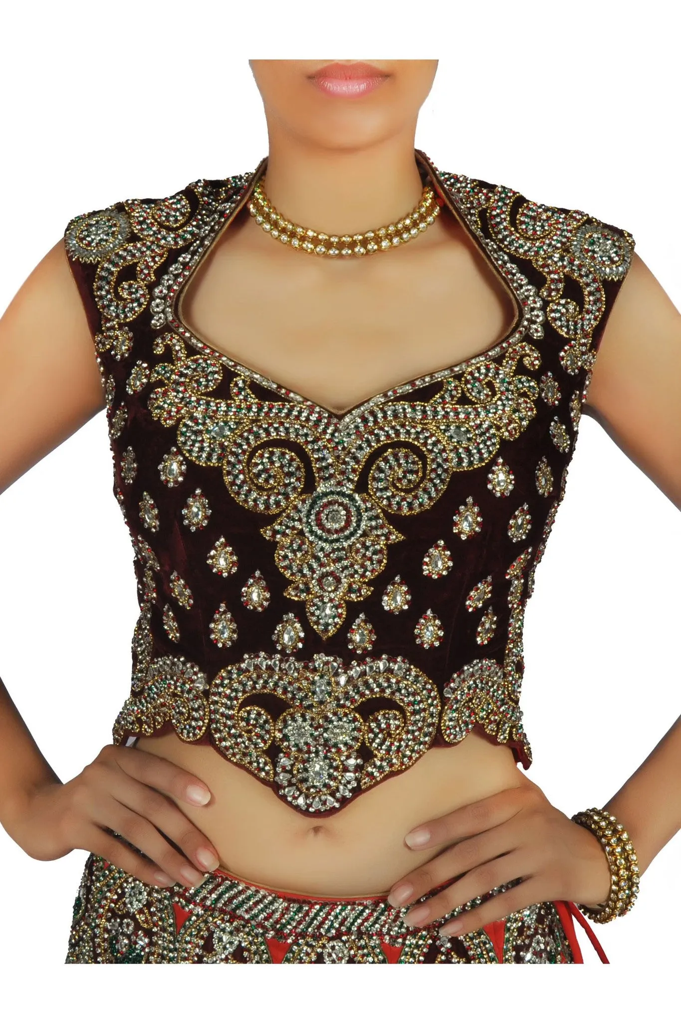 Brick orange color Bridal Lehenga/Chaniya Choli