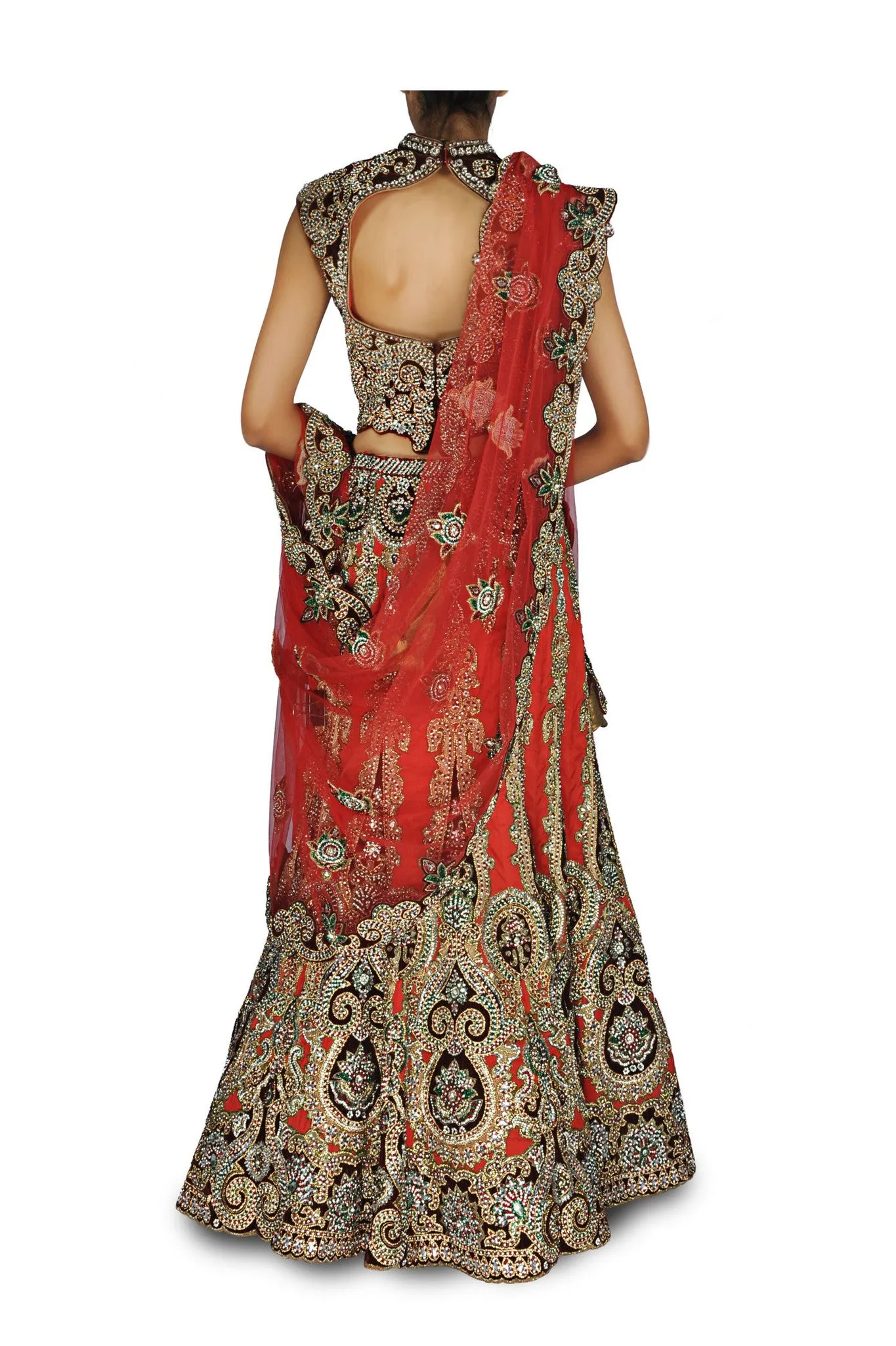 Brick orange color Bridal Lehenga/Chaniya Choli