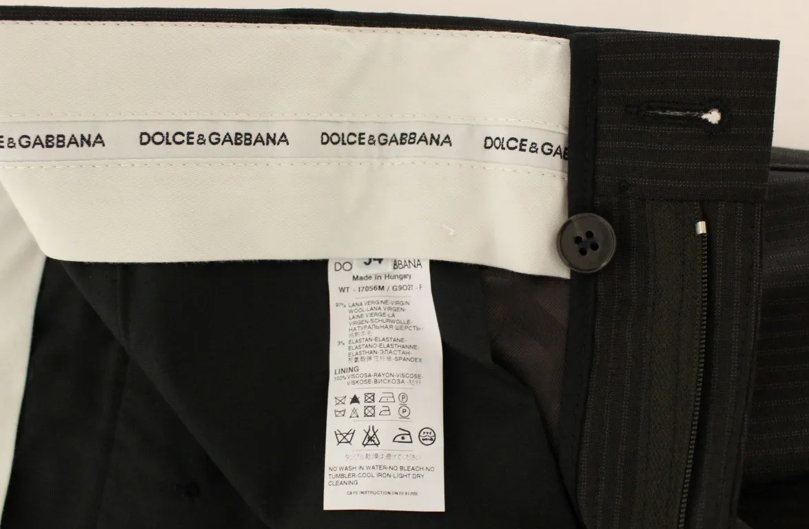 Brown Wool Stretch Pleated Pants