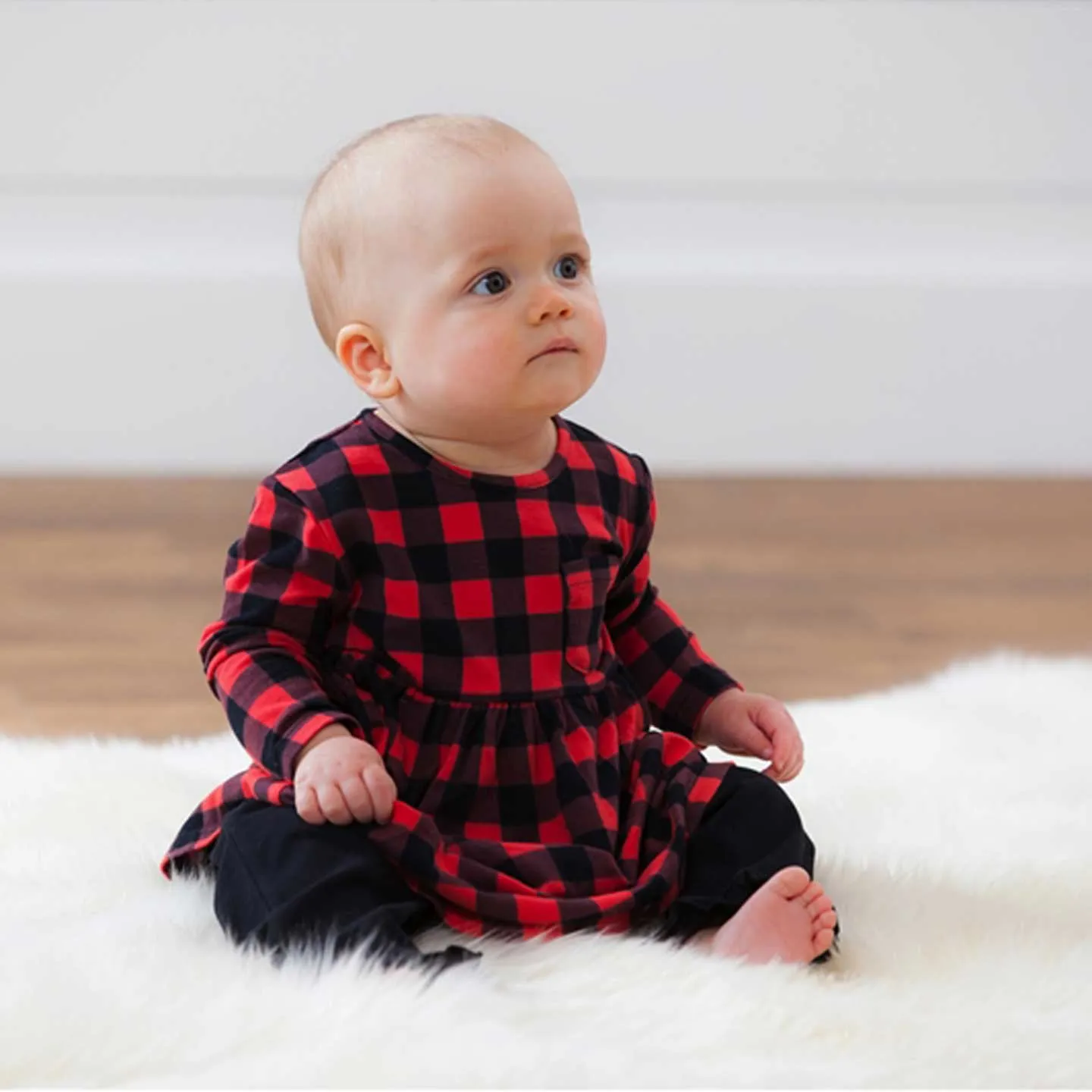 Buffalo Plaid Top and Ruffled Pant