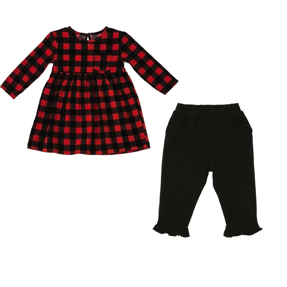 Buffalo Plaid Top and Ruffled Pant