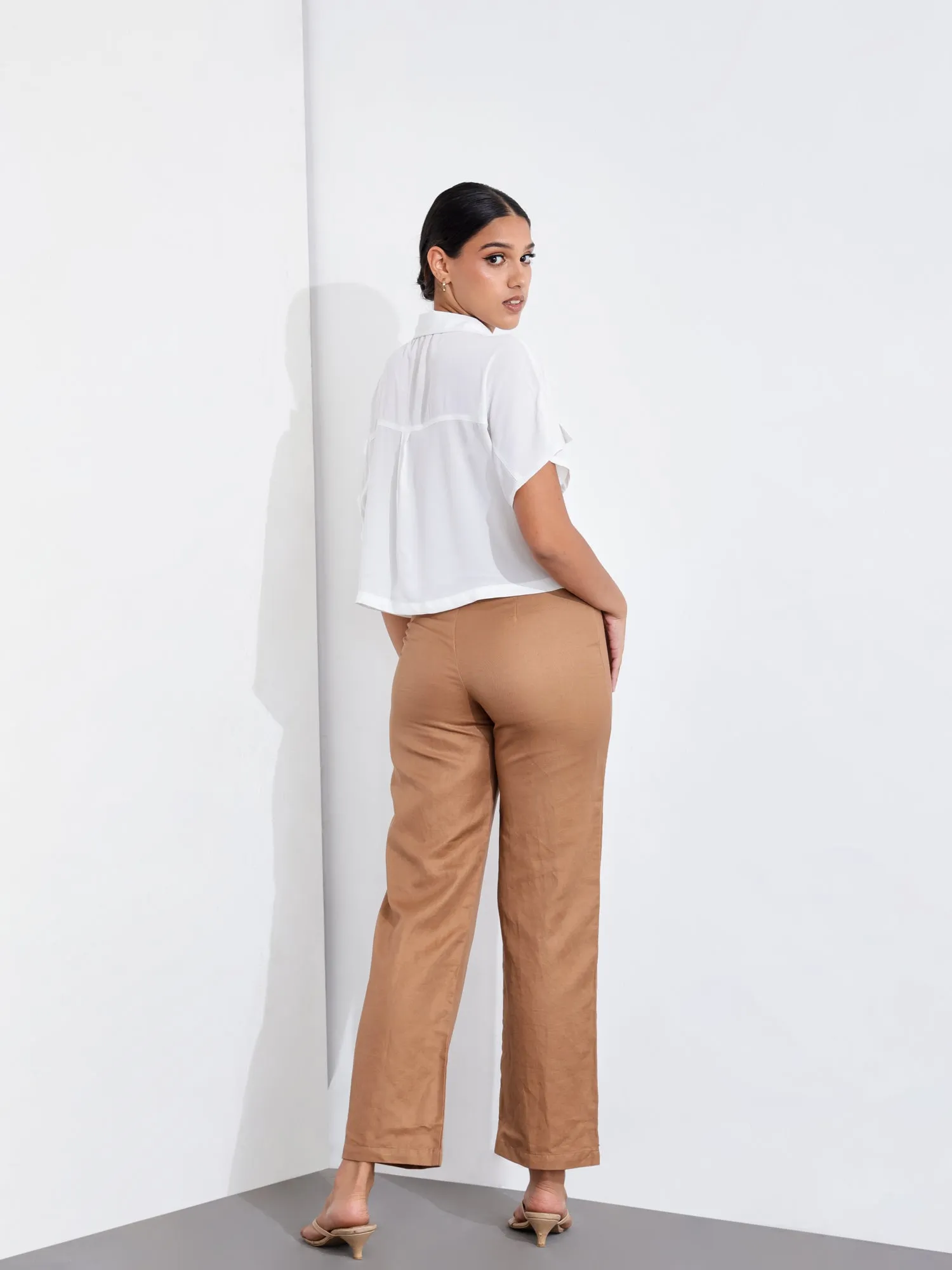 Button Down Seam Detail Top