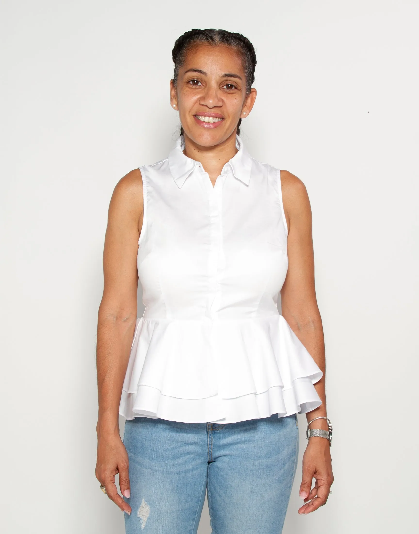 Button Down Sleeveless Top
