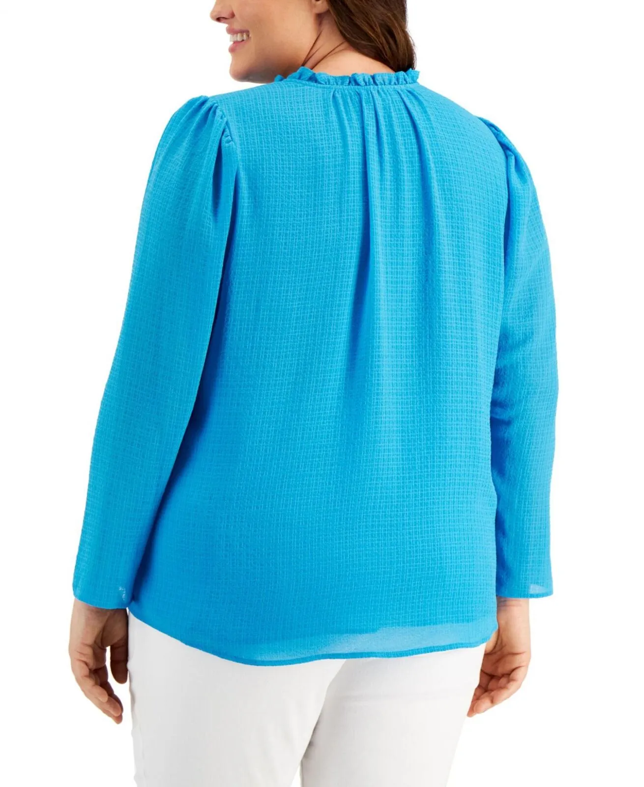 Calvin Klein Womens Plus Size Split-Neck Top W2EAC577