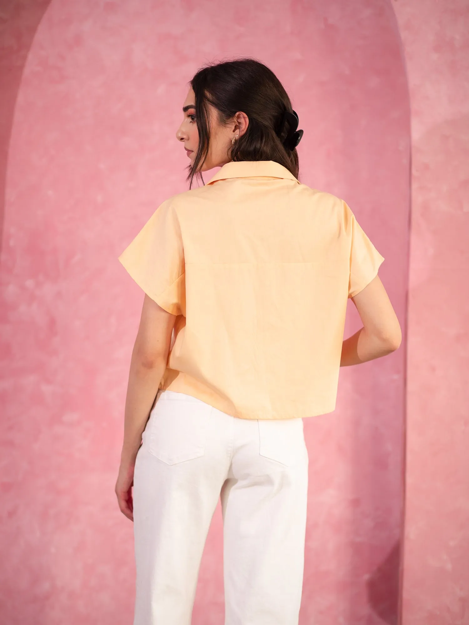 Camp Collar Button Down Top