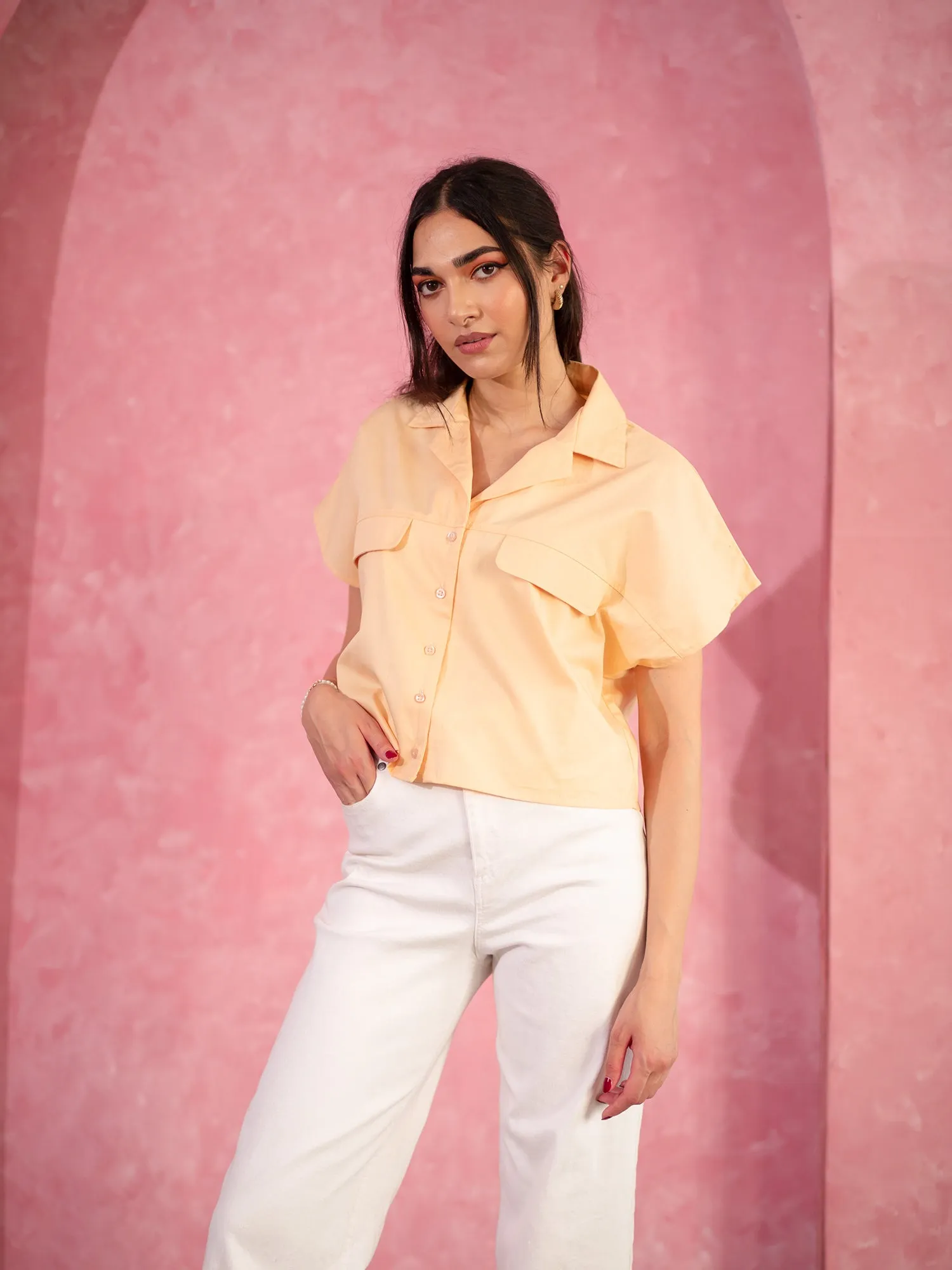 Camp Collar Button Down Top