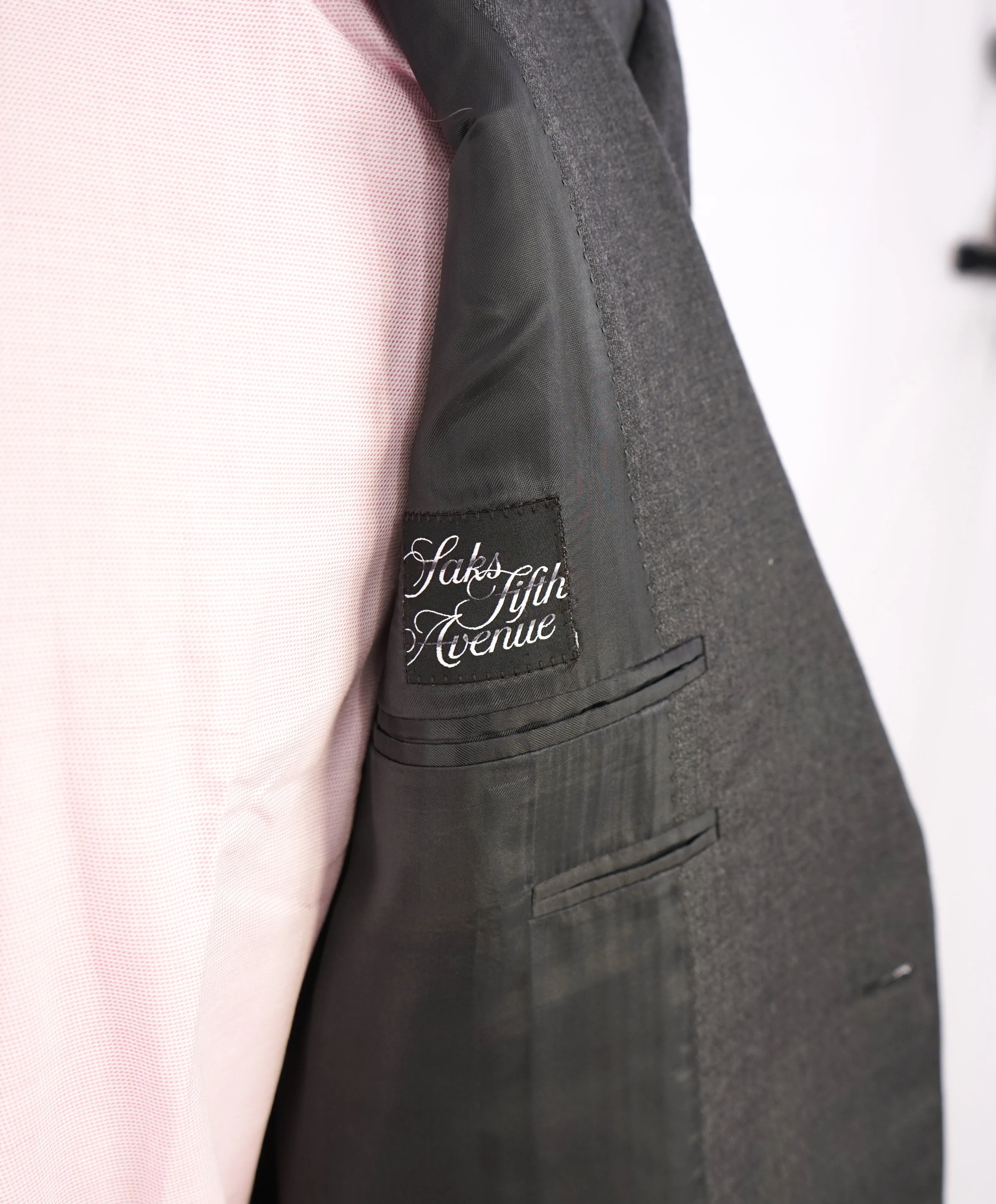 CANALI - Solid Gray Charcoal Notch Lapel Suit - 44L