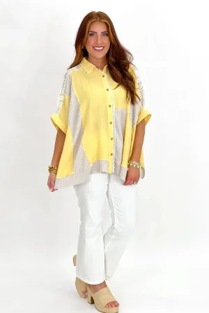 Canari Short Sleeve Color Mix Detail Top