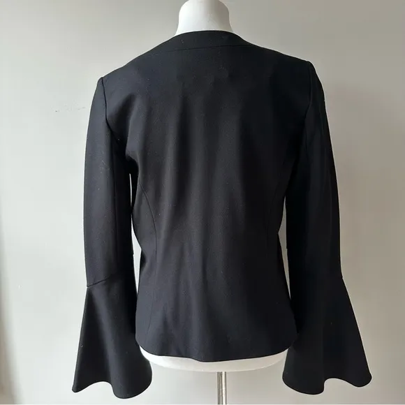 Cartonnier Black Lined Blazer Trumpet Sleeves Size Small