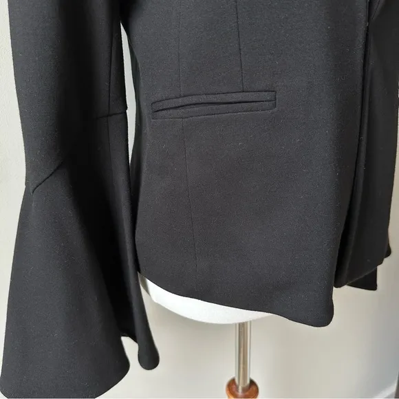 Cartonnier Black Lined Blazer Trumpet Sleeves Size Small