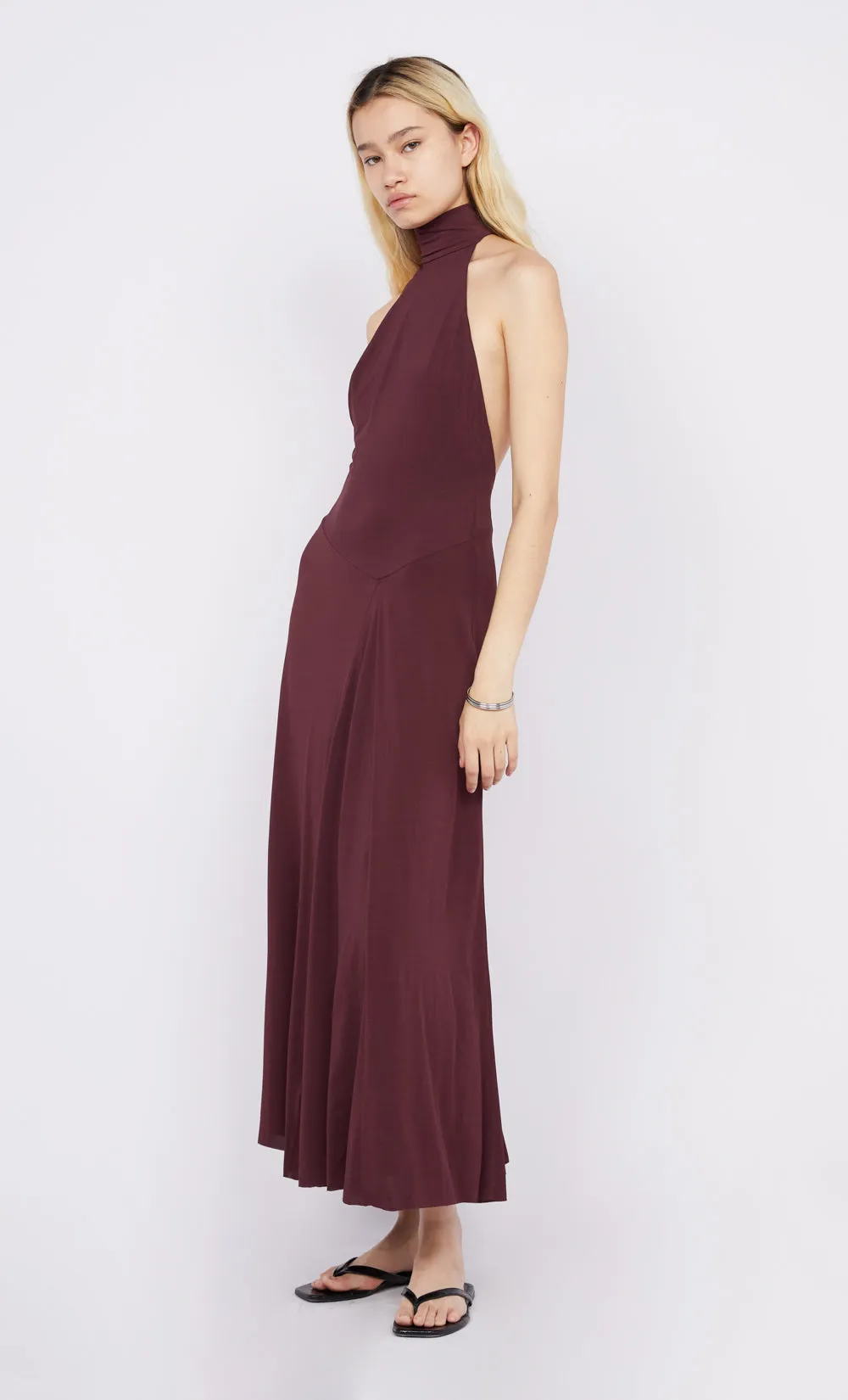 CASSIAN RACER DRESS - DEEP PLUM