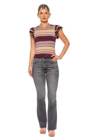 Cecile Sundown Ruffled Knit Top
