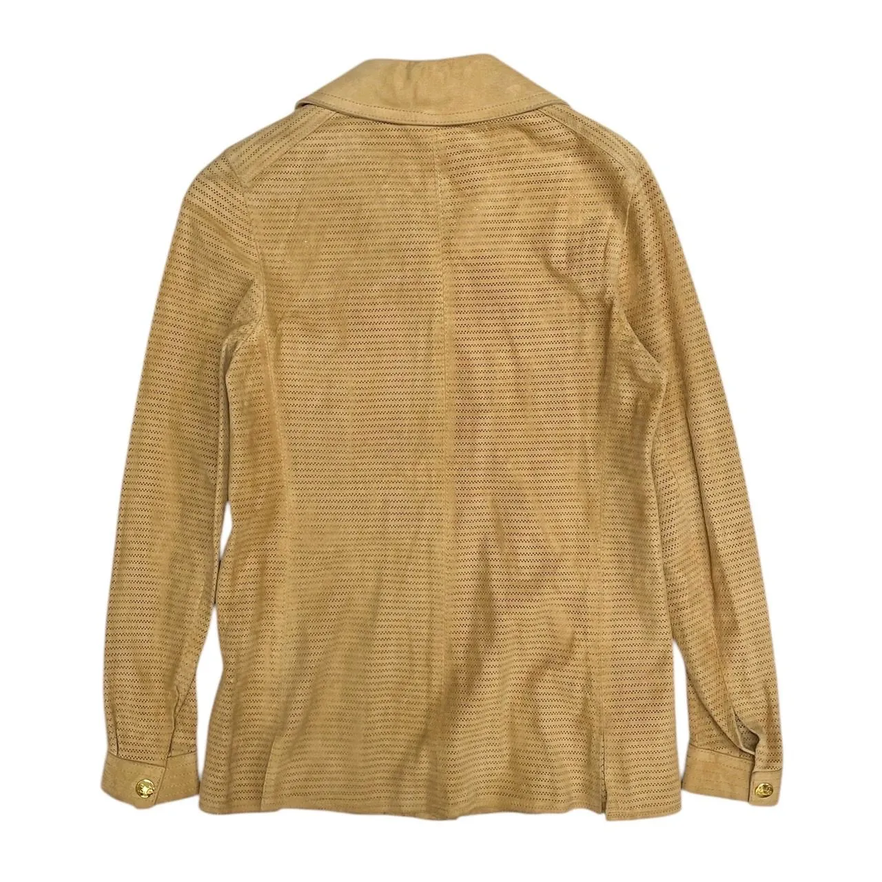 Celine Brown Suede Button Down Top