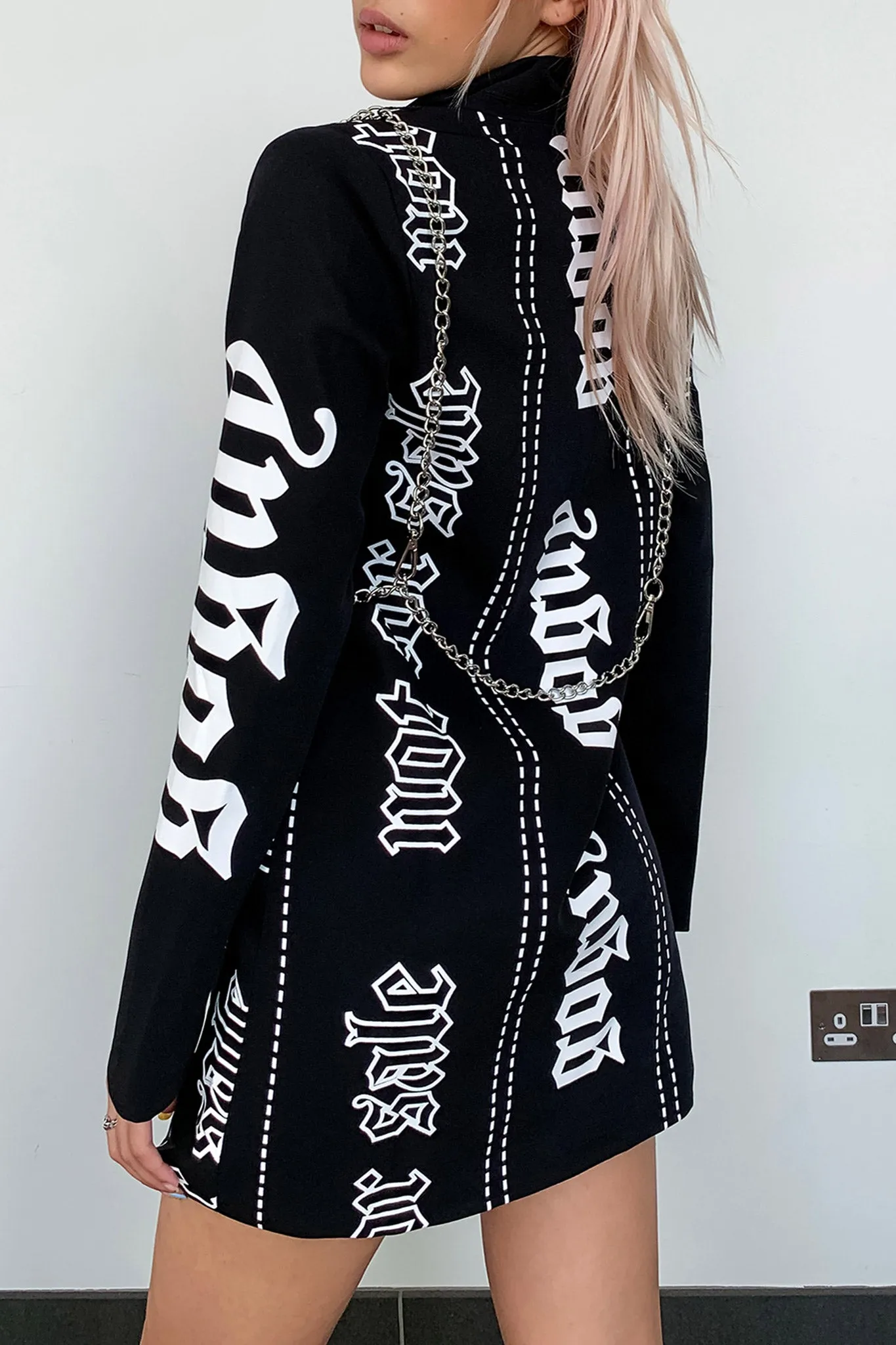 Chain Harness Blazer Dress