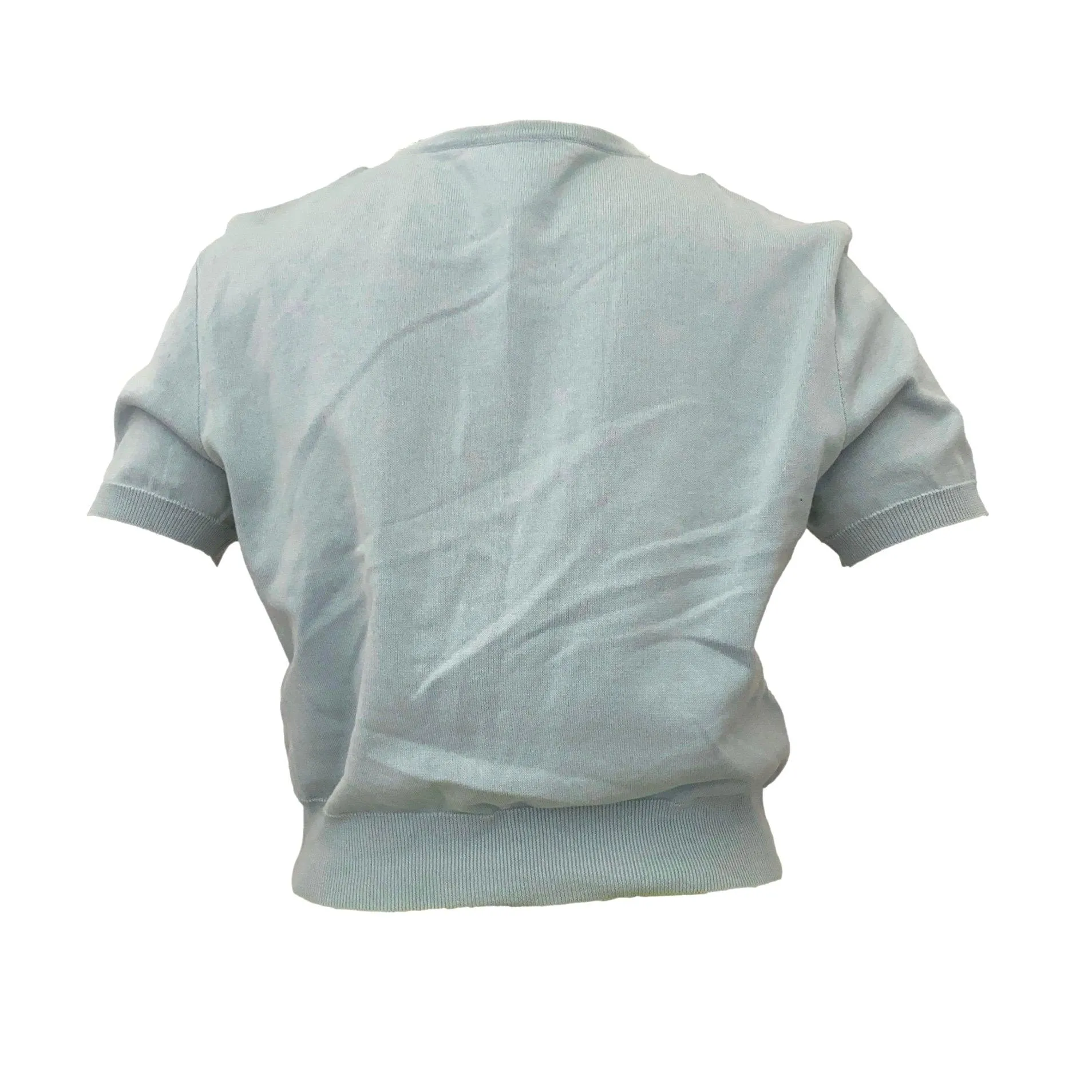 Chanel Baby Blue Button Down Top