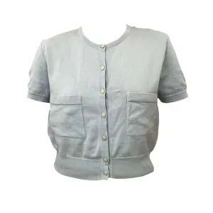 Chanel Baby Blue Button Down Top
