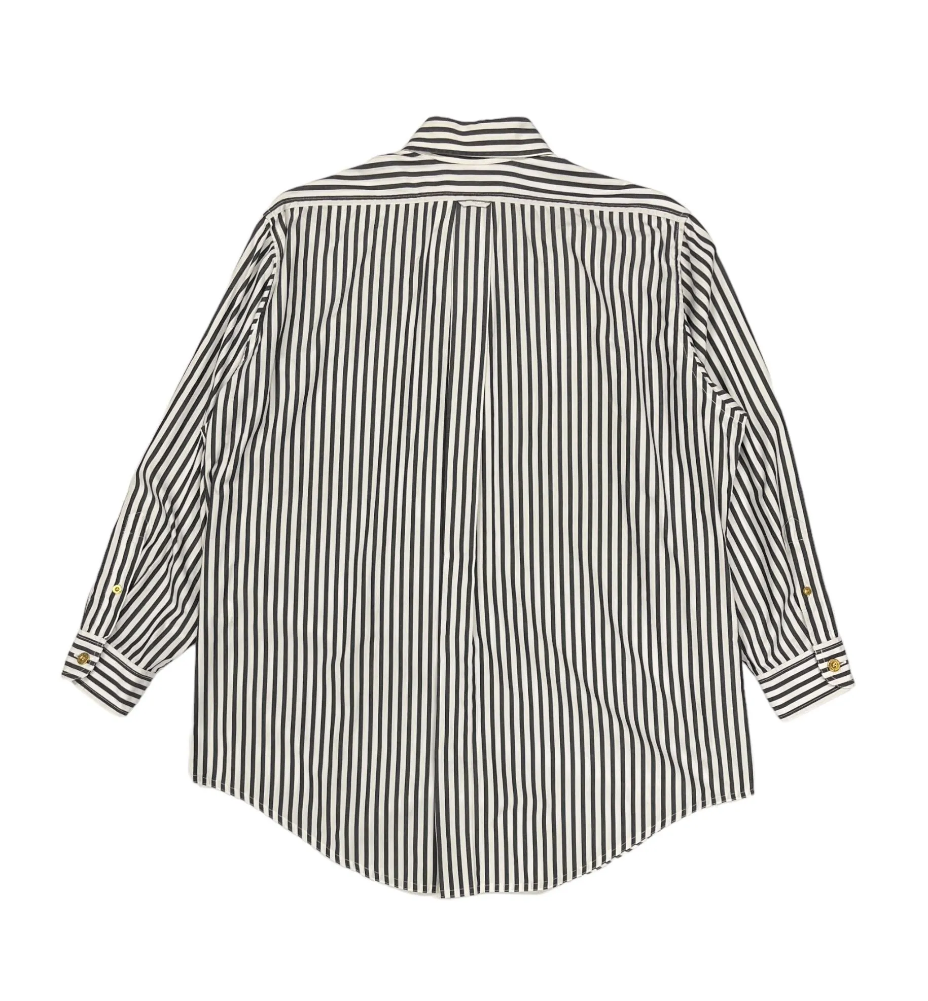 Chanel Oversized Black   White Striped Button Down Top