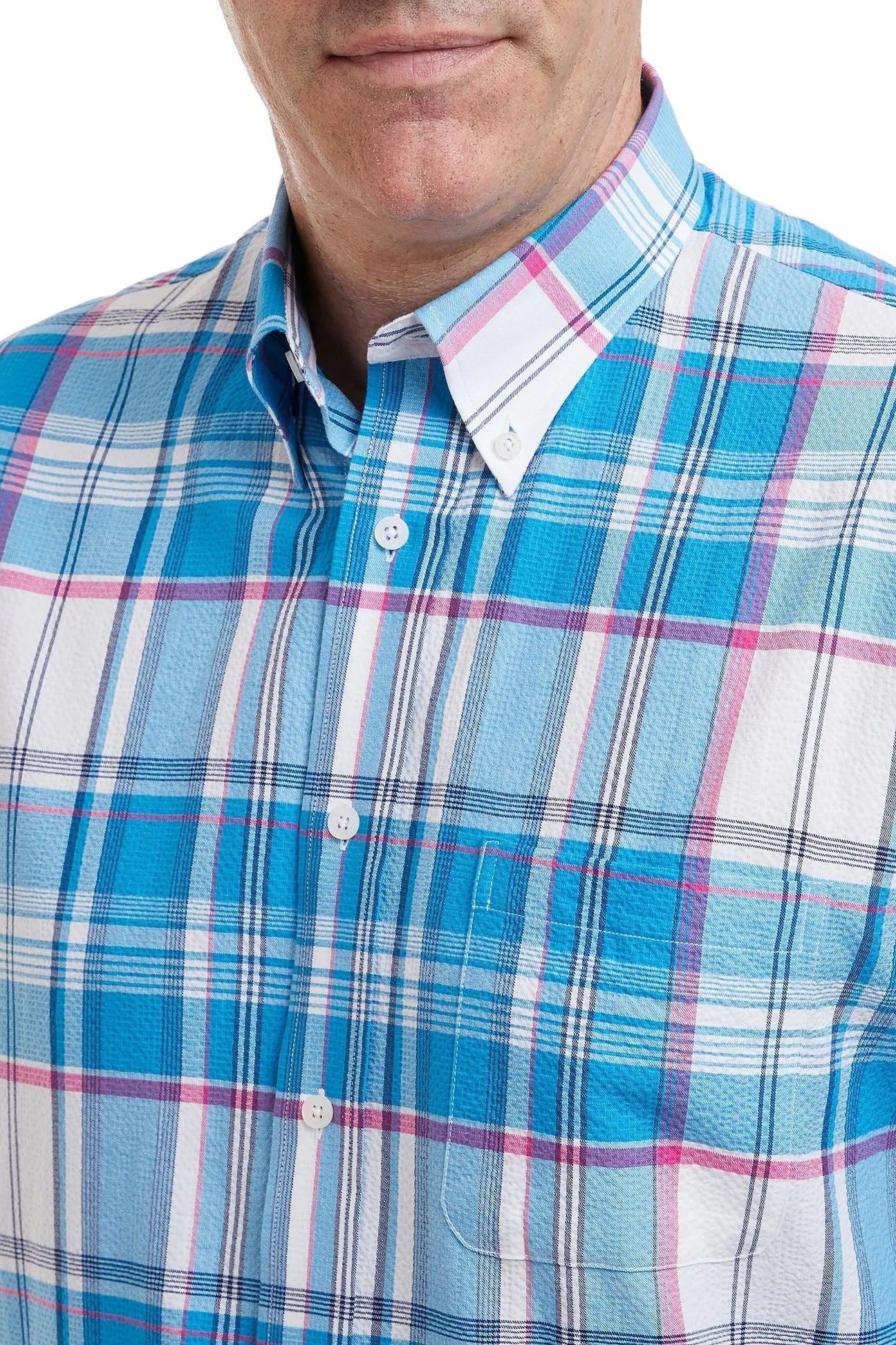 Chase Shirt Blue and Pink Union Seersucker